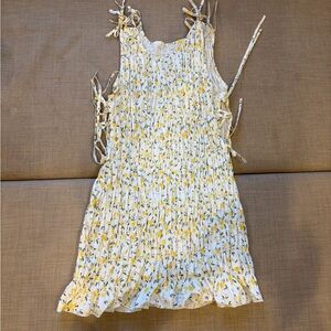 Floral Yellow and White Dress